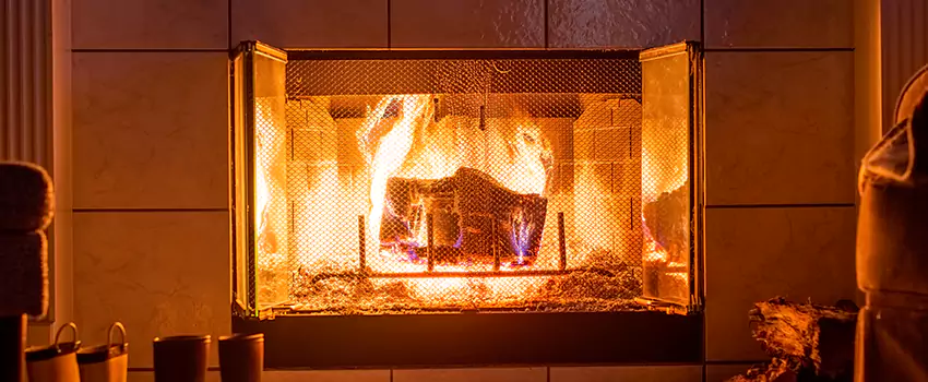 Mendota Hearth Landscape Fireplace Installation in Bethpage, New York