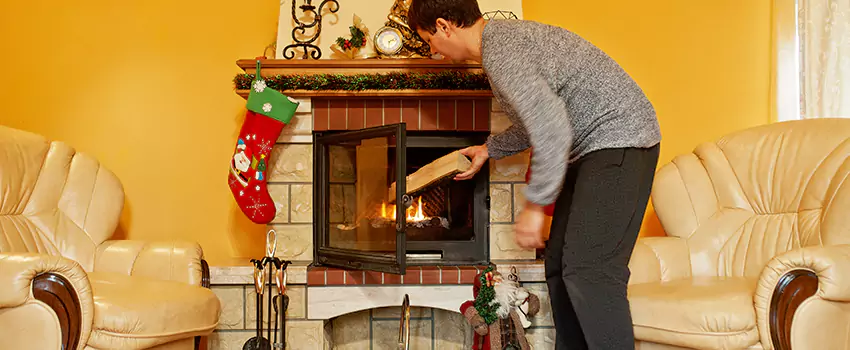 Rusted Metal Fireplace Restoration in Bethpage, New York